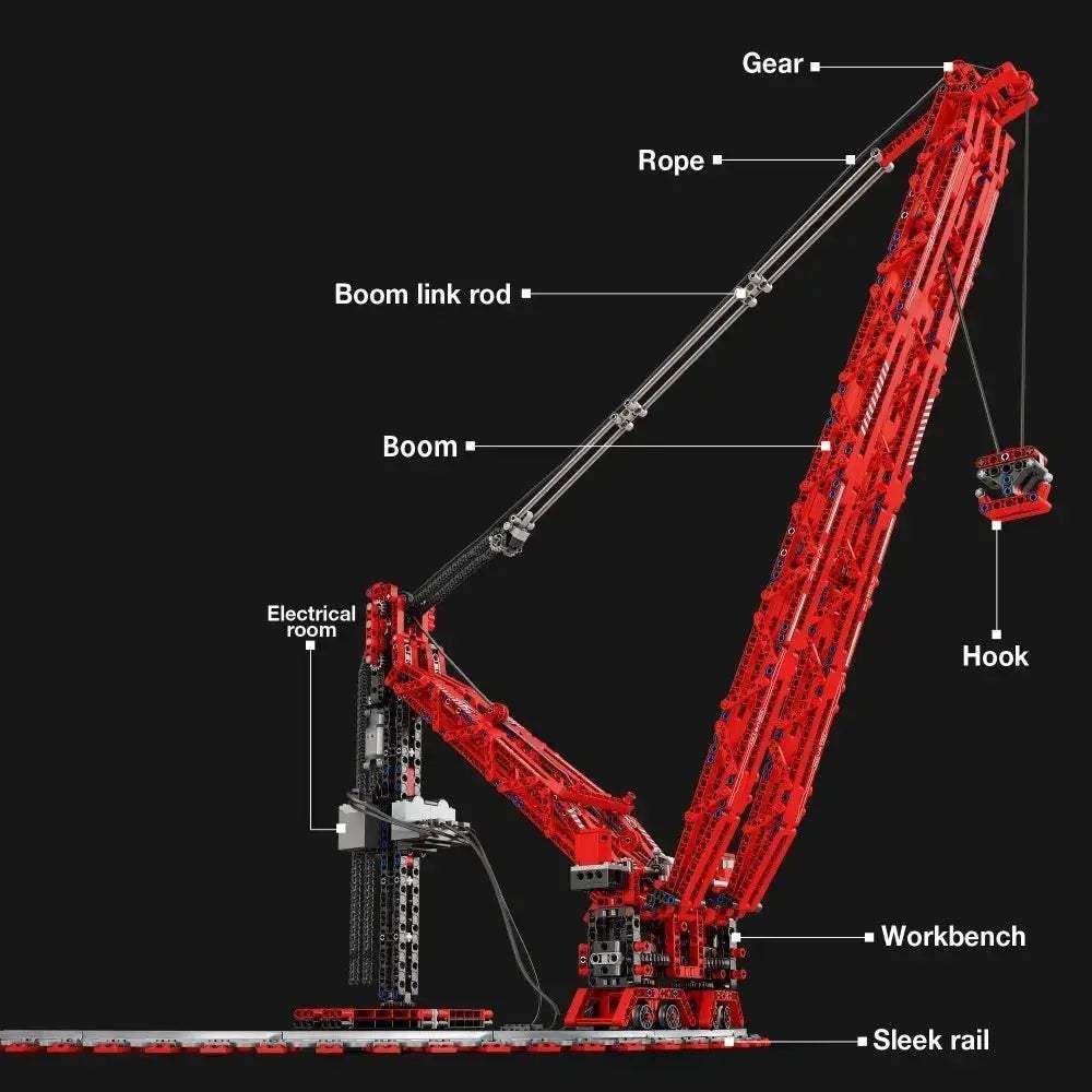 MOC Remote Control Crane Building Blocks LEGO Compatible - Image 3