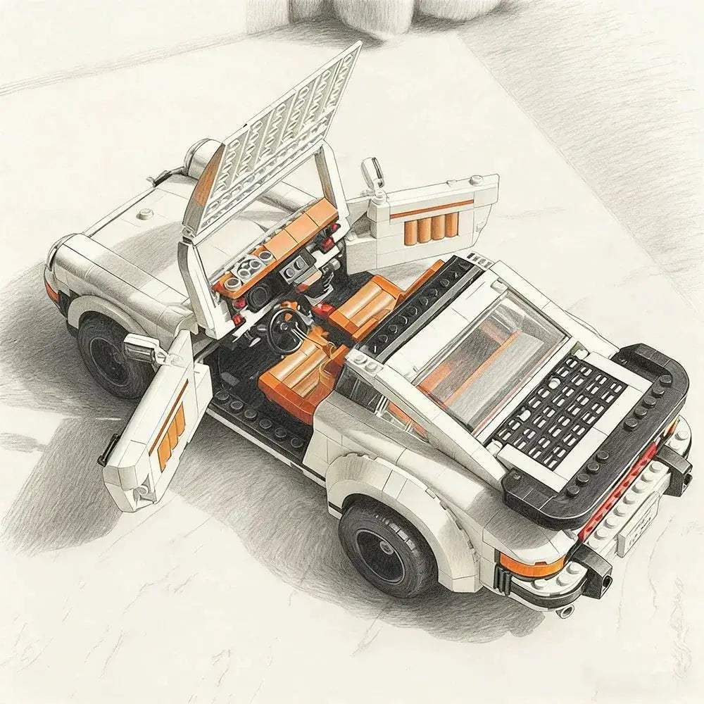MOC Retro Car Model Kit 1458Piece Educational Building Blocks - Image 6