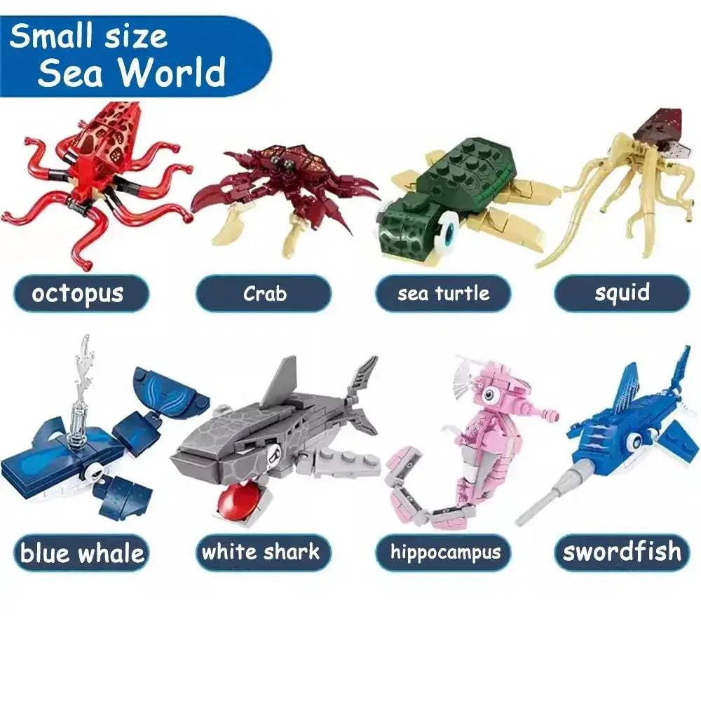 MOC Shark Ocean Building Blocks Educational Toy Develops Coordination - Image 14