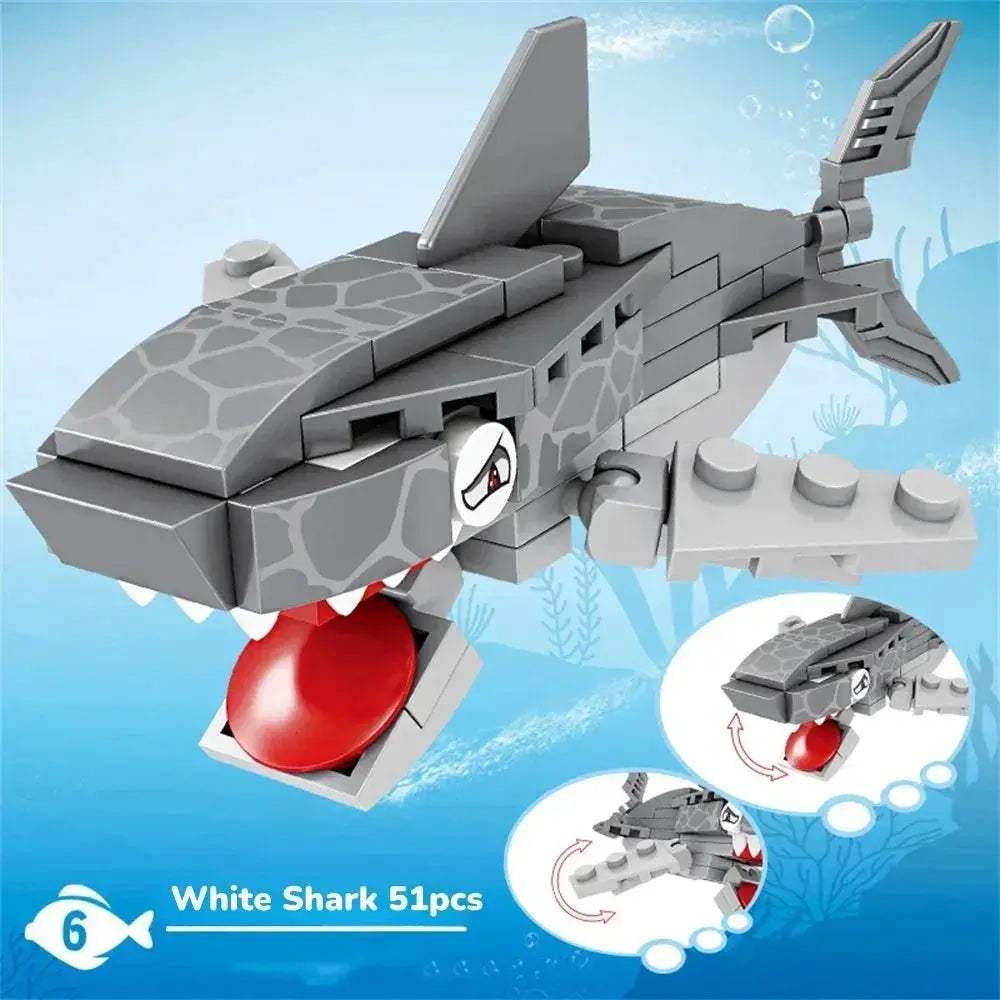 MOC Shark Ocean Building Blocks Educational Toy Develops Coordination - Image 15
