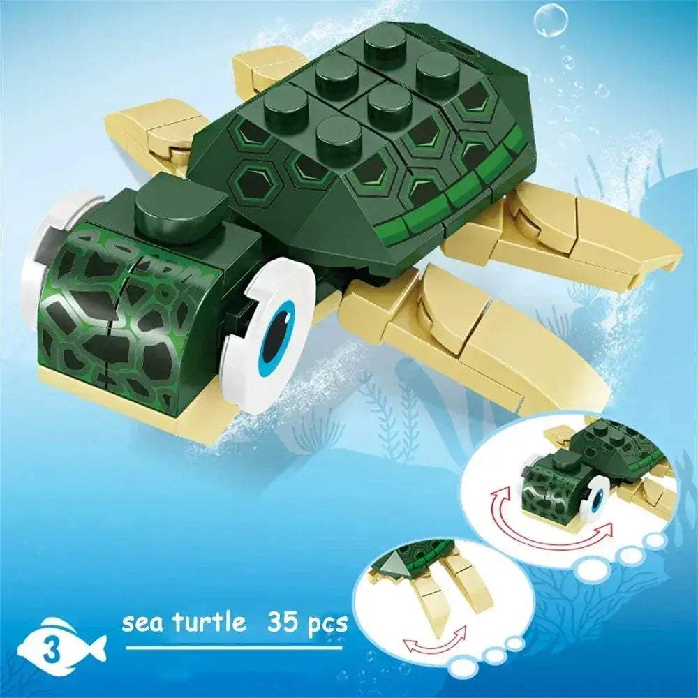 MOC Shark Ocean Building Blocks Educational Toy Develops Coordination - Image 21