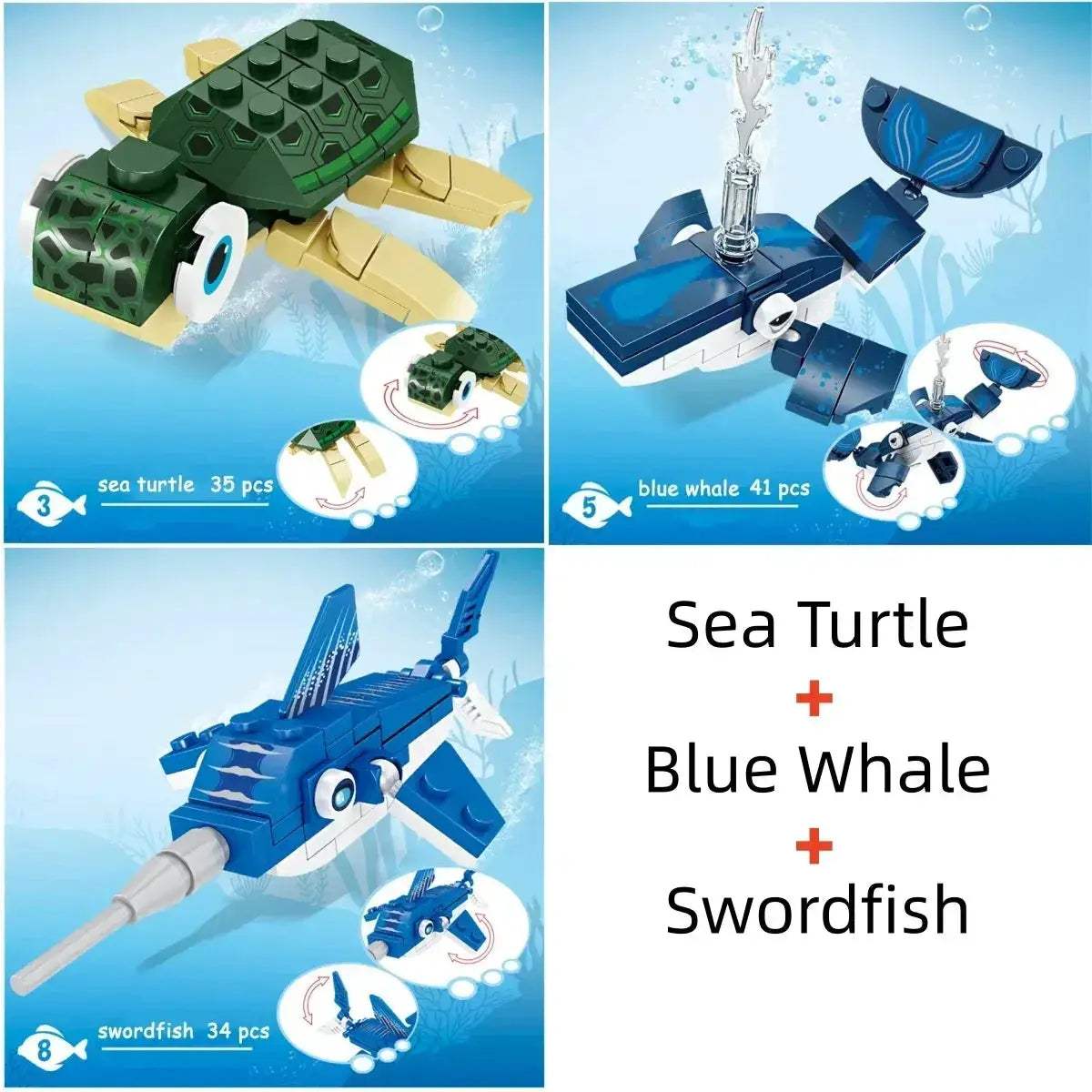 MOC Shark Ocean Building Blocks Educational Toy Develops Coordination - Image 23