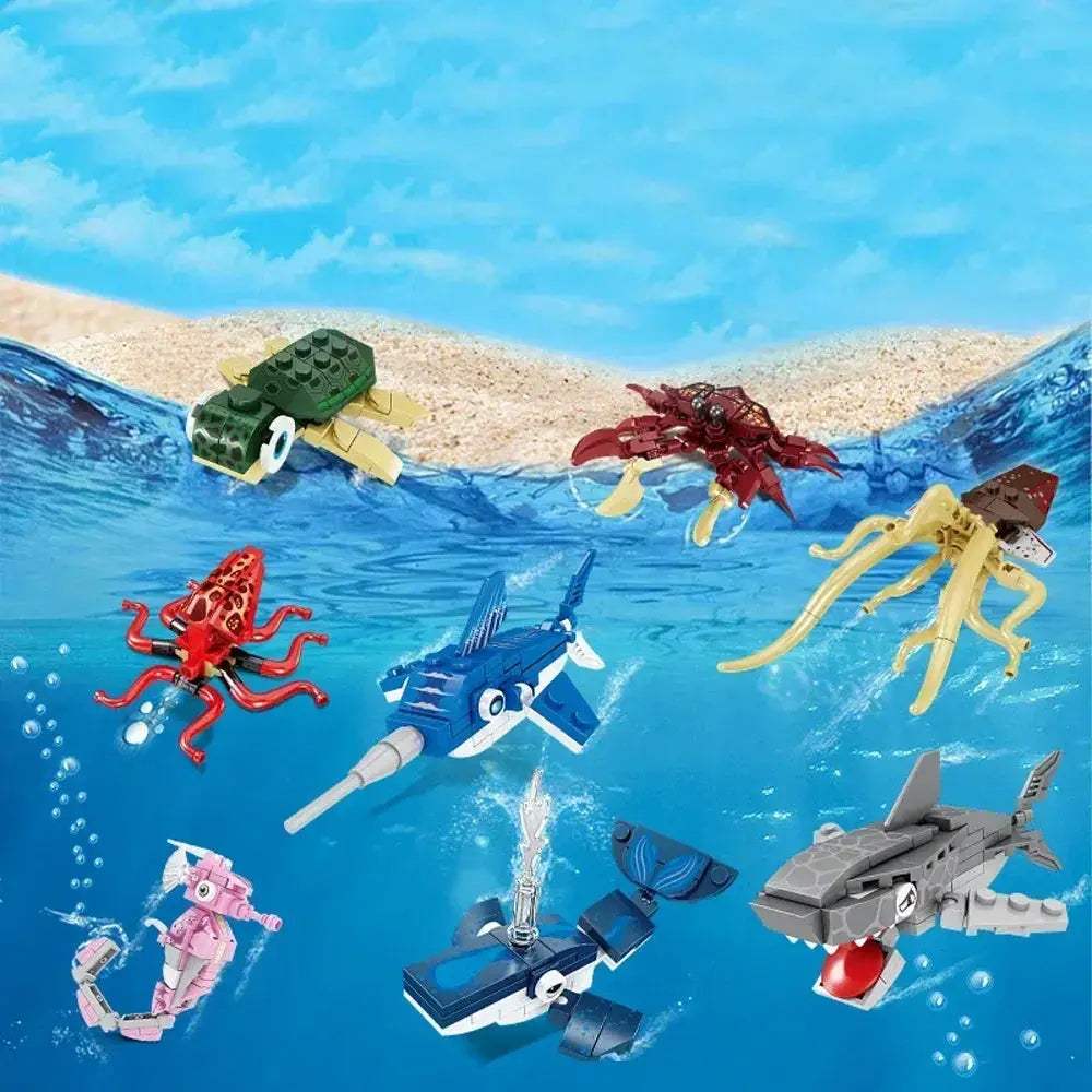 MOC Shark Ocean Building Blocks Educational Toy Develops Coordination - Image 3