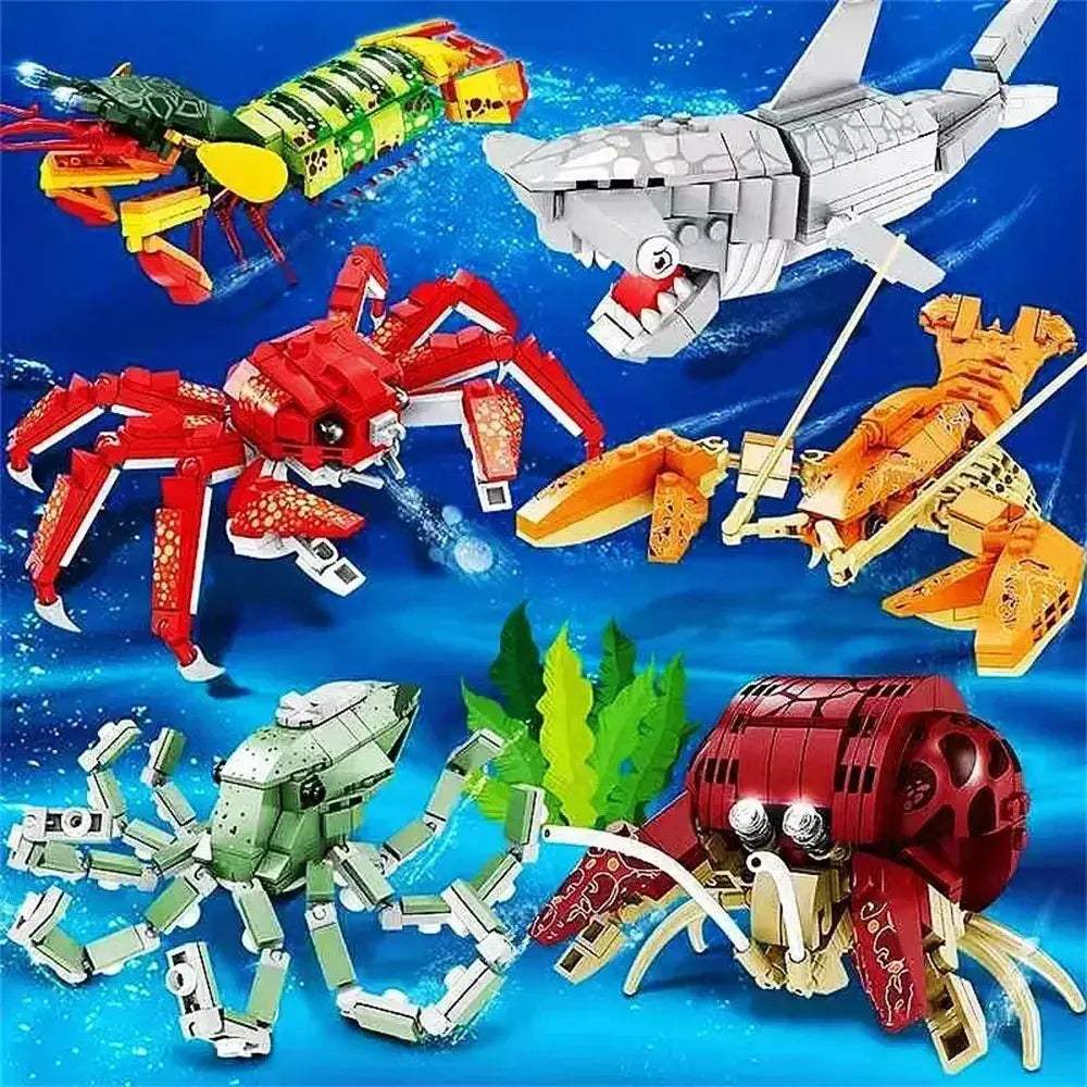 MOC Shark Ocean Building Blocks Educational Toy Develops Coordination - Image 4