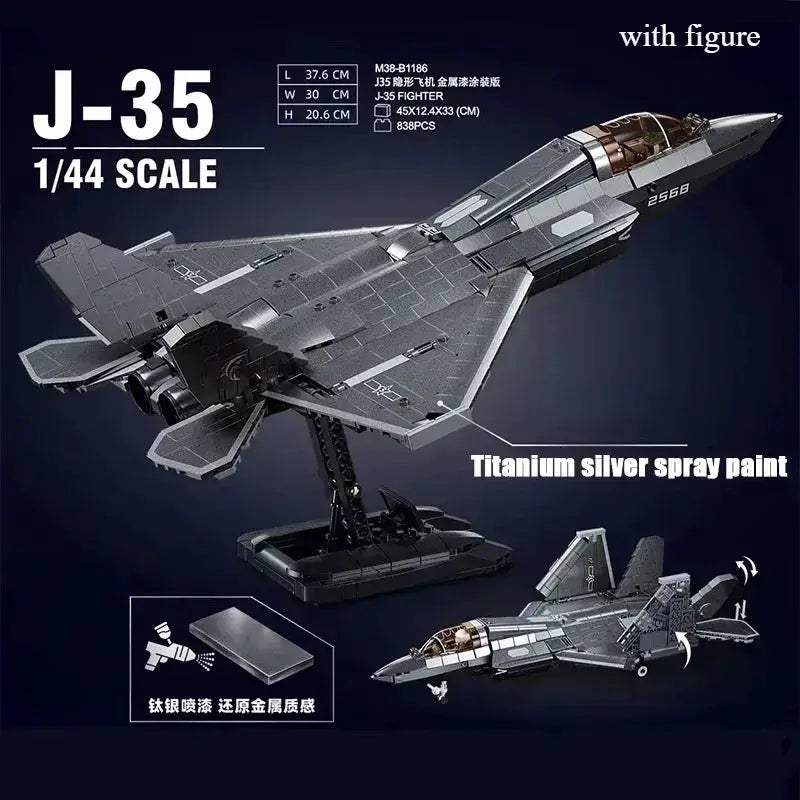 MOC Sluban Fighter Bomber Building Blocks Model Kit For Creative Kids - Image 10
