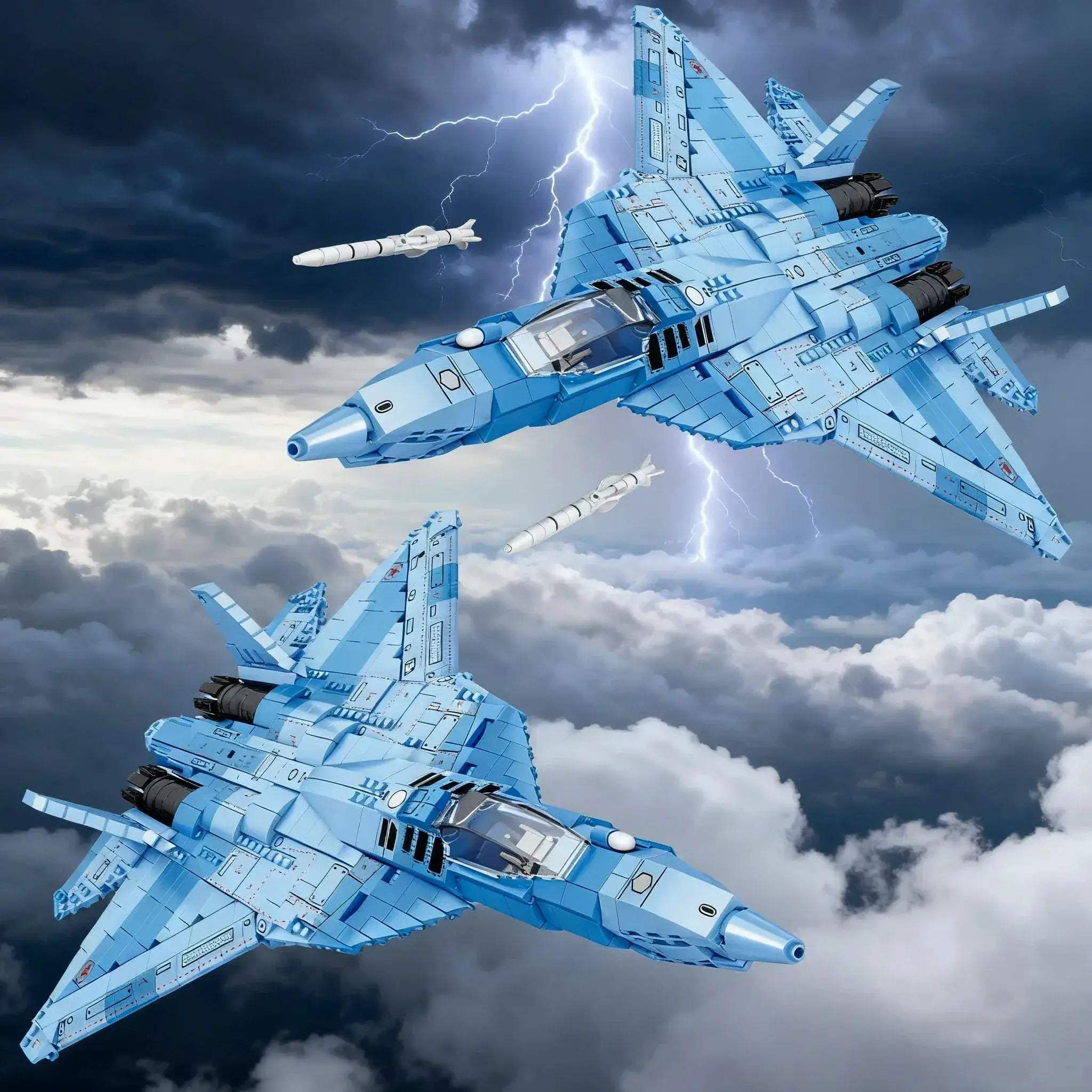 MOC SU 57 Stealth Fighter Building Blocks Aircraft Model Desktop Display