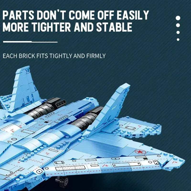 MOC SU 57 Stealth Fighter Building Blocks Aircraft Model Desktop Display - Image 4