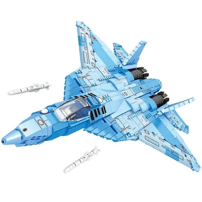 MOC SU 57 Stealth Fighter Building Blocks Aircraft Model Desktop Display - Image 7