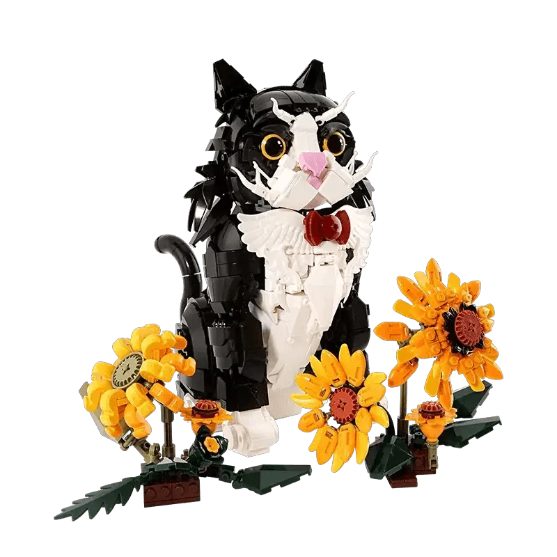 MOC Sunflower Cat Building Blocks 1434 Piece Educational Set For Kids - Image 7