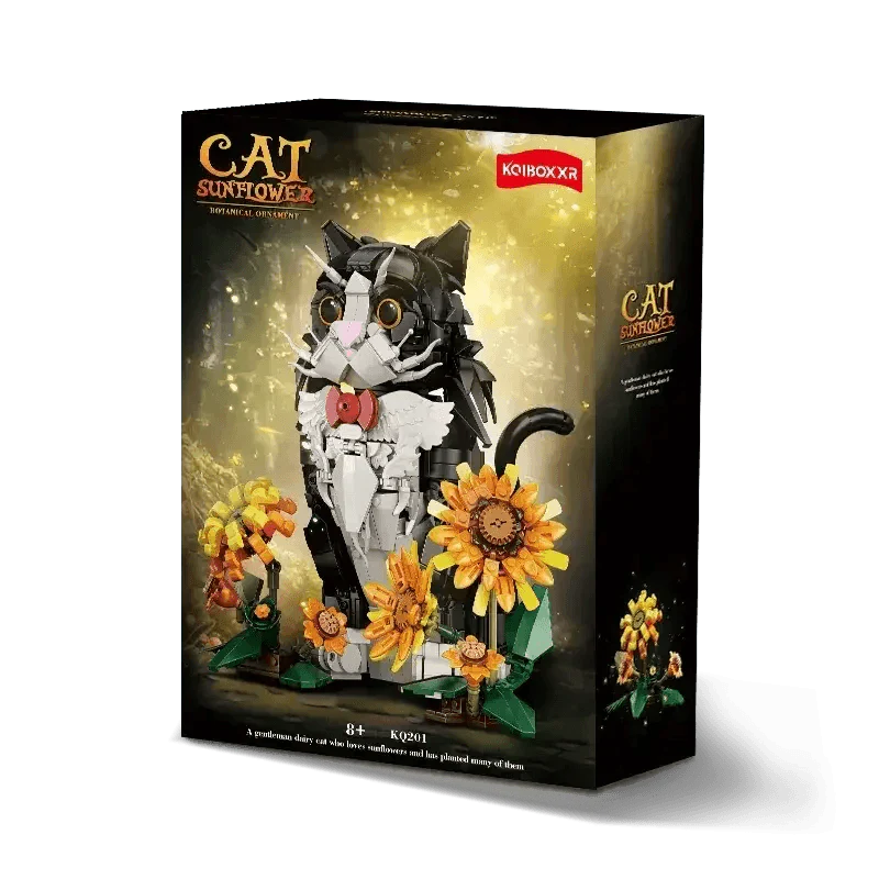 MOC Sunflower Cat Building Blocks 1434 Piece Educational Set For Kids - Image 8
