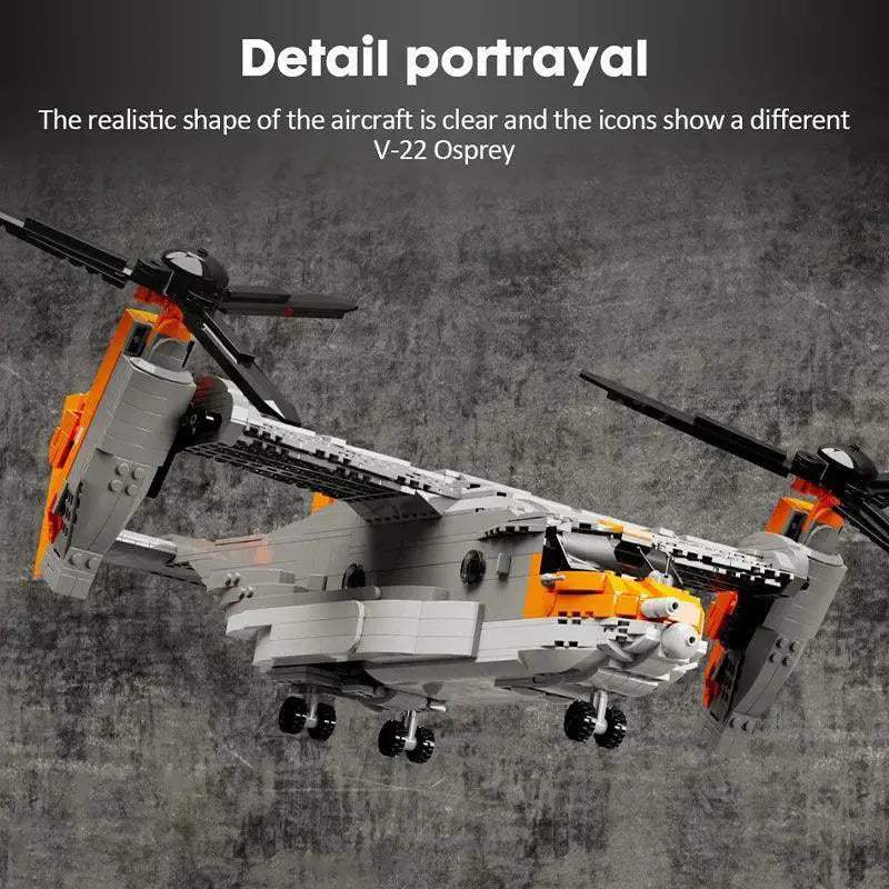 MOC V22 Osprey Helicopter Building Blocks Lego Compatible - Image 3