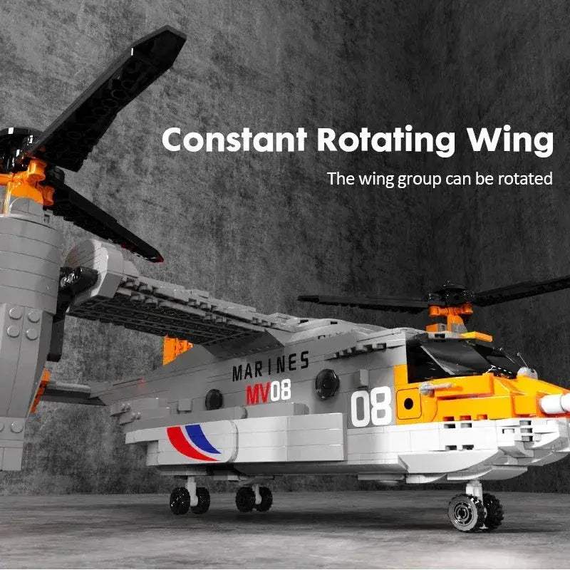 MOC V22 Osprey Helicopter Building Blocks Lego Compatible - Image 5