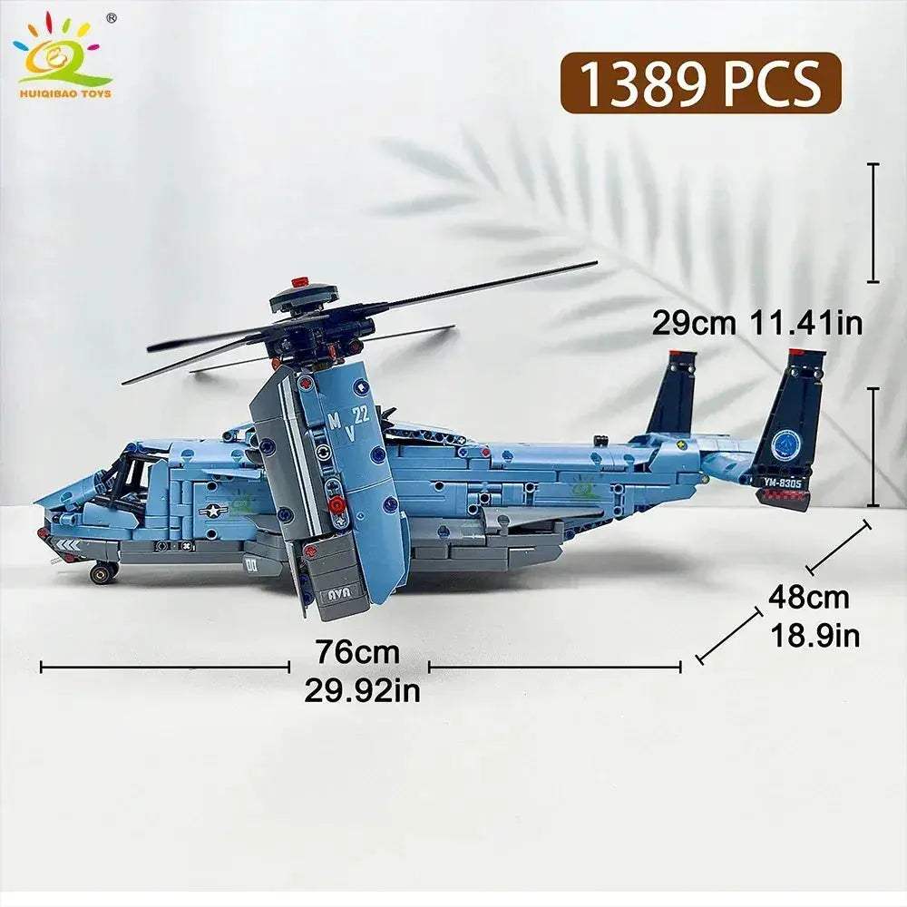 MOC V22 Tiltrotor Aircraft Building Blocks Set For Creative Kids - Image 6