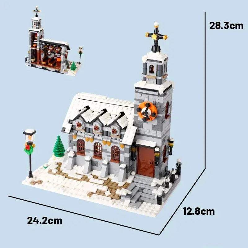 MOC Winter City Building Blocks Set Lego Compatible Christmas Village - Image 3