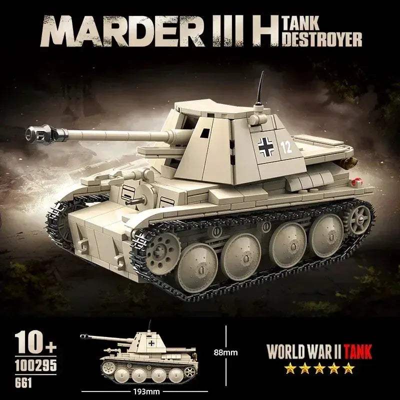 MOC World War II German Marder III Tank Building Blocks Educational - Image 6