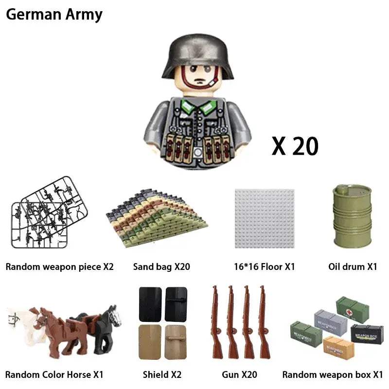 MOC World War II Military Building Blocks Soldier Set For Kids - Image 28