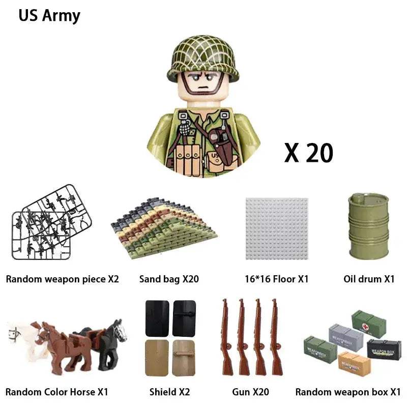 MOC World War II Military Building Blocks Soldier Set For Kids - Image 34