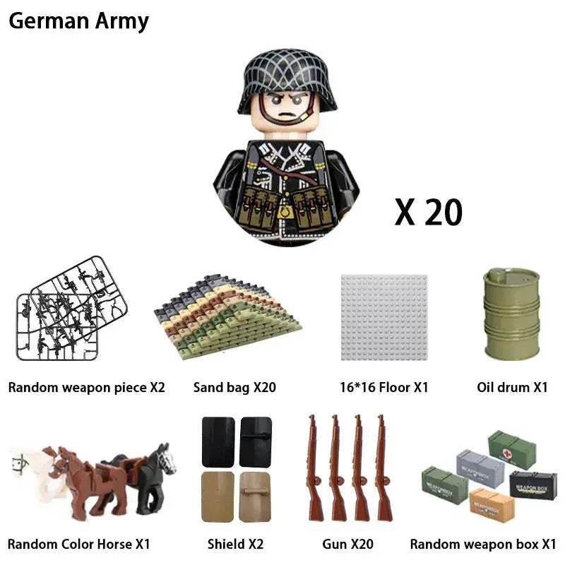 MOC World War II Military Building Blocks Soldier Set For Kids - Image 35