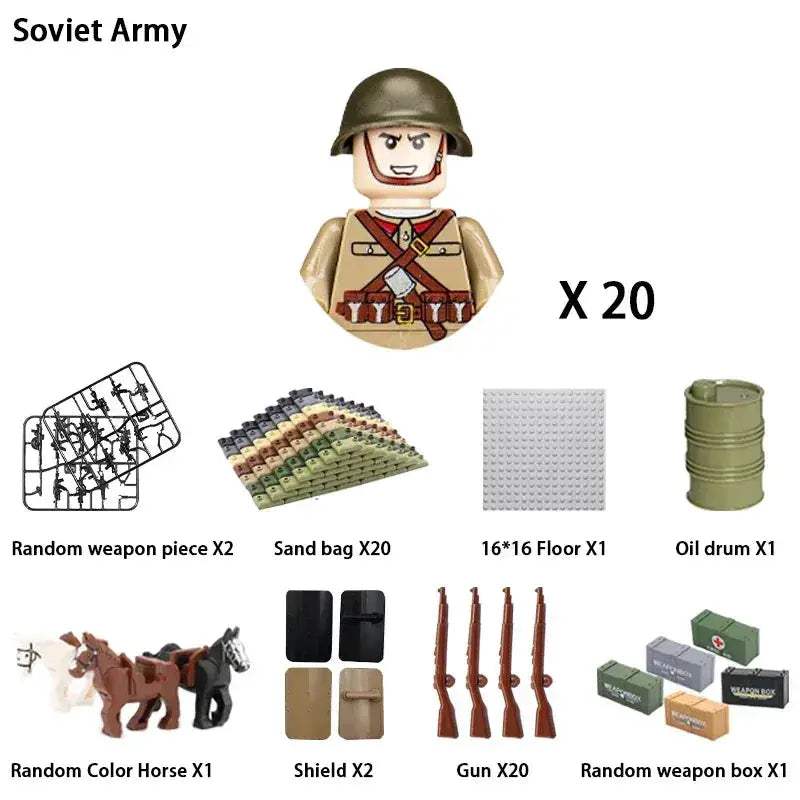 MOC World War II Military Building Blocks Soldier Set For Kids - Image 44
