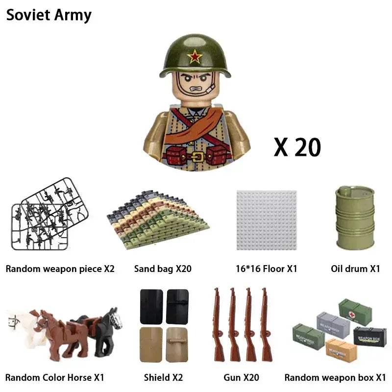 MOC World War II Military Building Blocks Soldier Set For Kids - Image 47