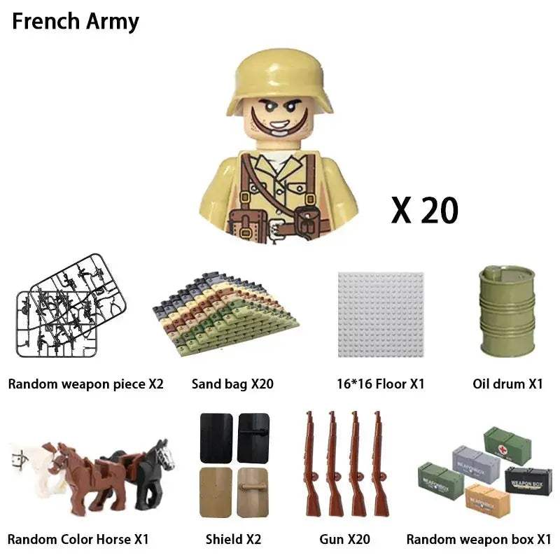 MOC World War II Military Building Blocks Soldier Set For Kids - Image 53