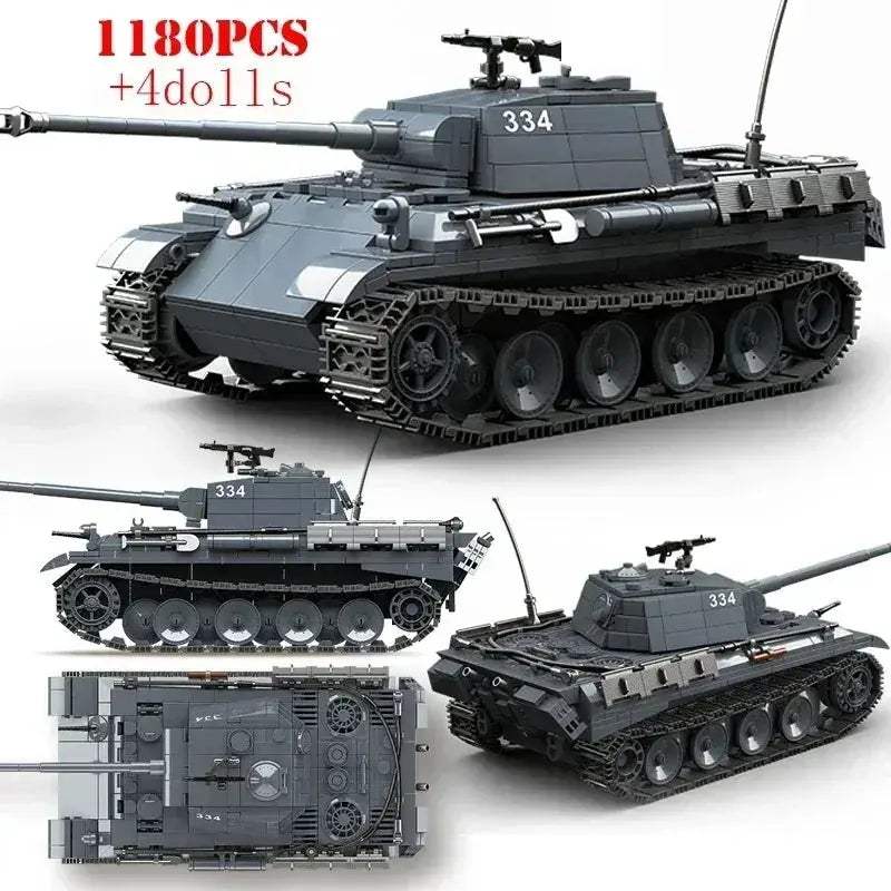 MOC World War II Tank Building Blocks Set For Boys Educational