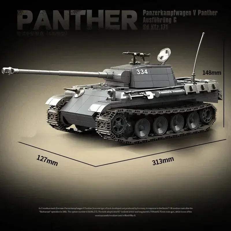 MOC World War II Tank Building Blocks Set For Boys Educational - Image 2
