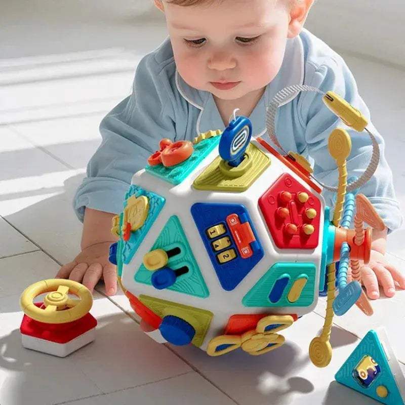 Montessori Busy Board Cube for Fine Motor Skills Travel Edition - Image 2