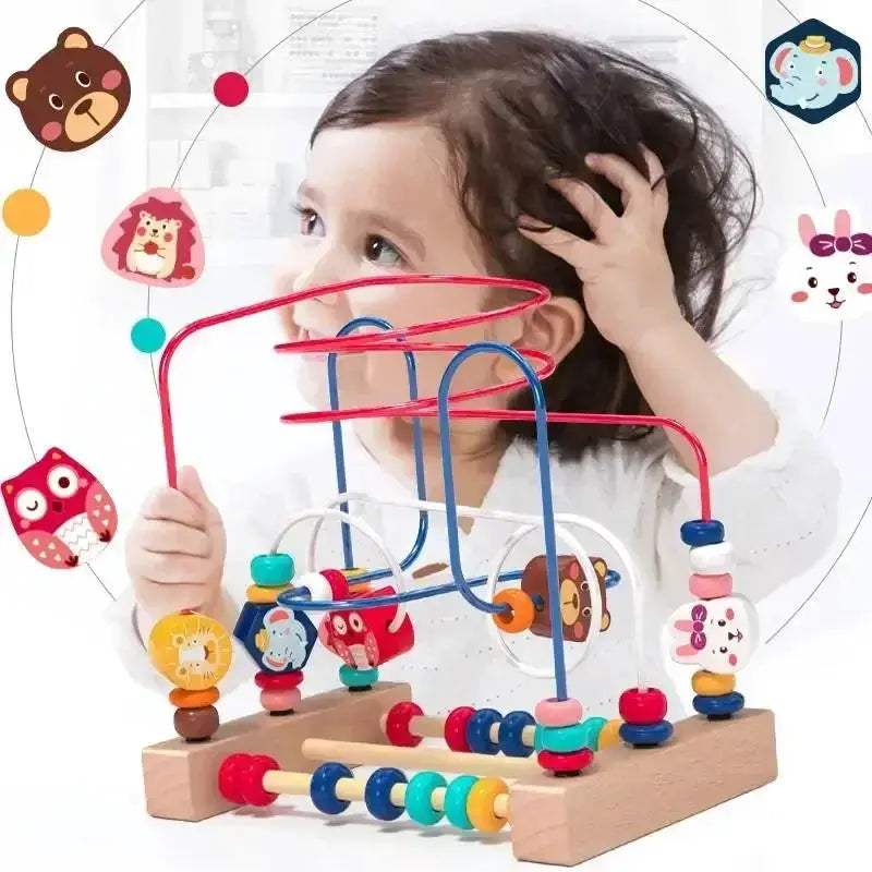 Montessori Wooden Bead Maze Toy For Toddlers Learning Math - Image 2