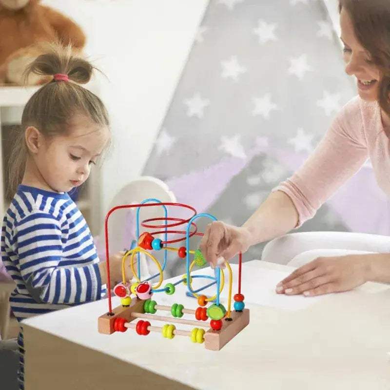 Montessori Wooden Bead Maze Toy For Toddlers Learning Math - Image 3