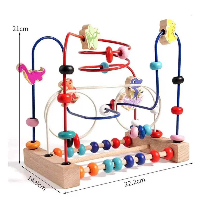 Montessori Wooden Bead Maze Toy For Toddlers Learning Math - Image 8
