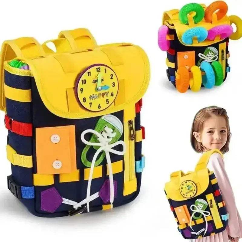 Montessori Felt Backpack With Buckles And Zippers - Image 2