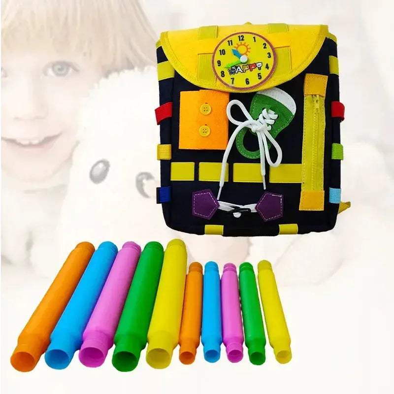 Montessori Felt Backpack With Buckles And Zippers - Image 7