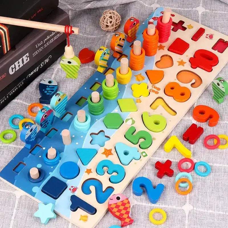 Montessori Math Toys Magnetic Fishing Shape Learning - Image 10