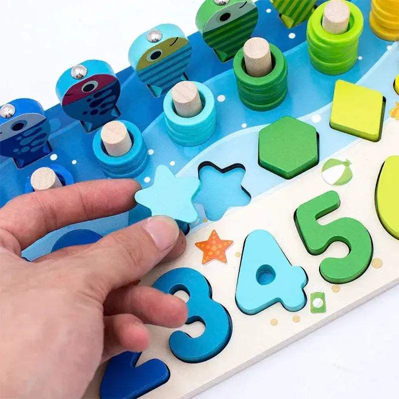 Montessori Math Toys Magnetic Fishing Shape Learning - Image 4