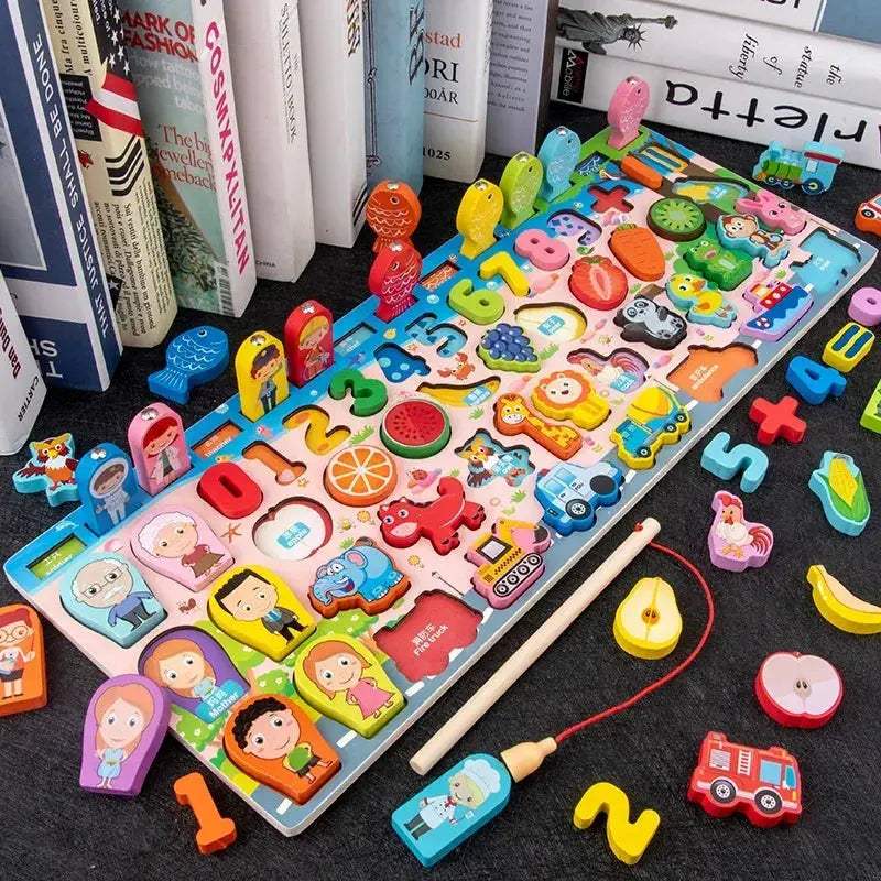 Montessori Math Toys Magnetic Fishing Shape Learning - Image 8