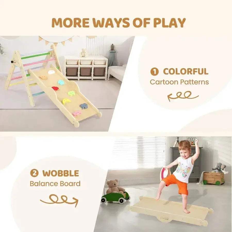 Montessori Pikler Triangle Climbing Set With Large Cushion - Image 2