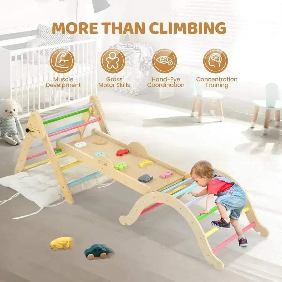 Montessori Pikler Triangle Climbing Set With Large Cushion - Image 4