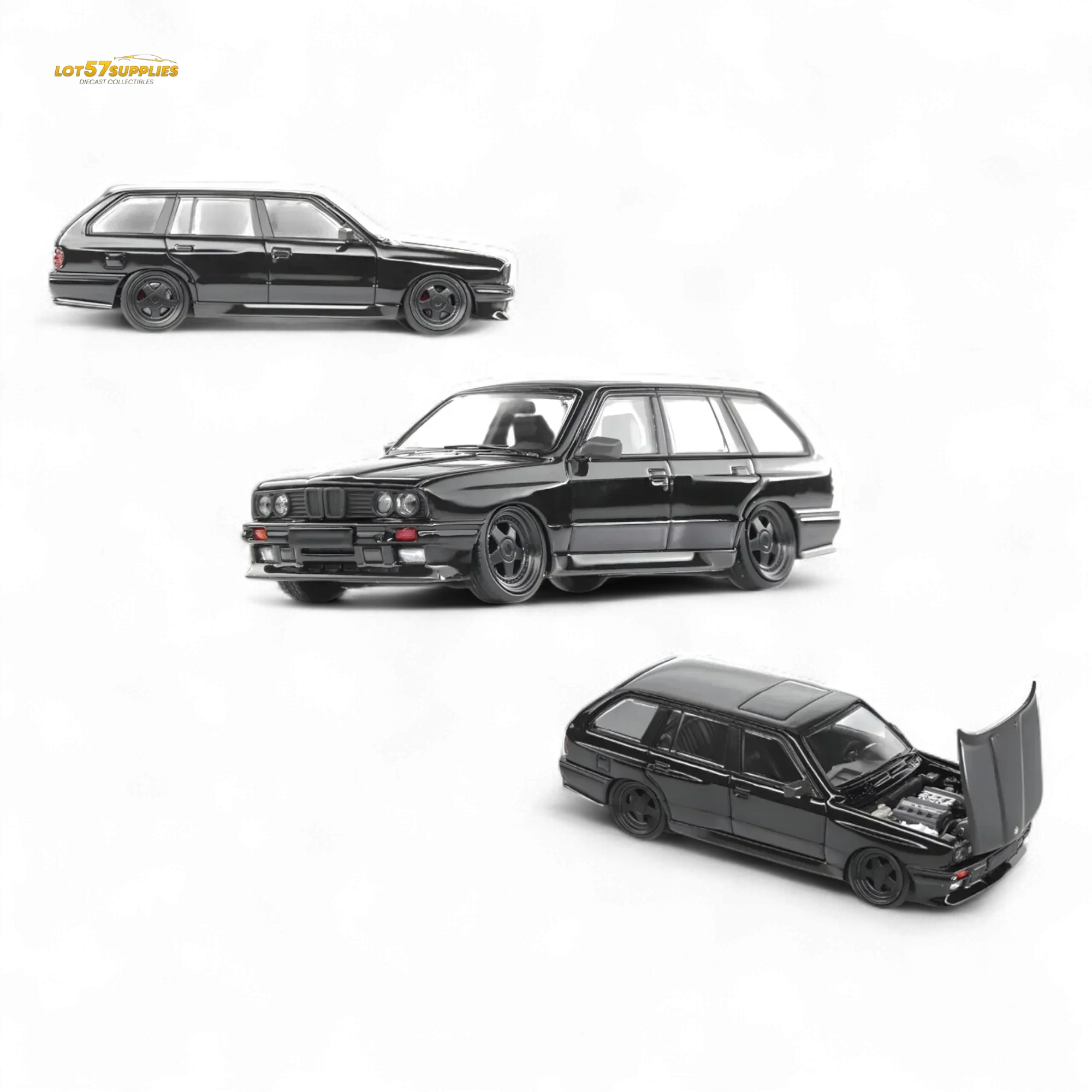 Mortal BMW E30 Cambered Full Black 1:64