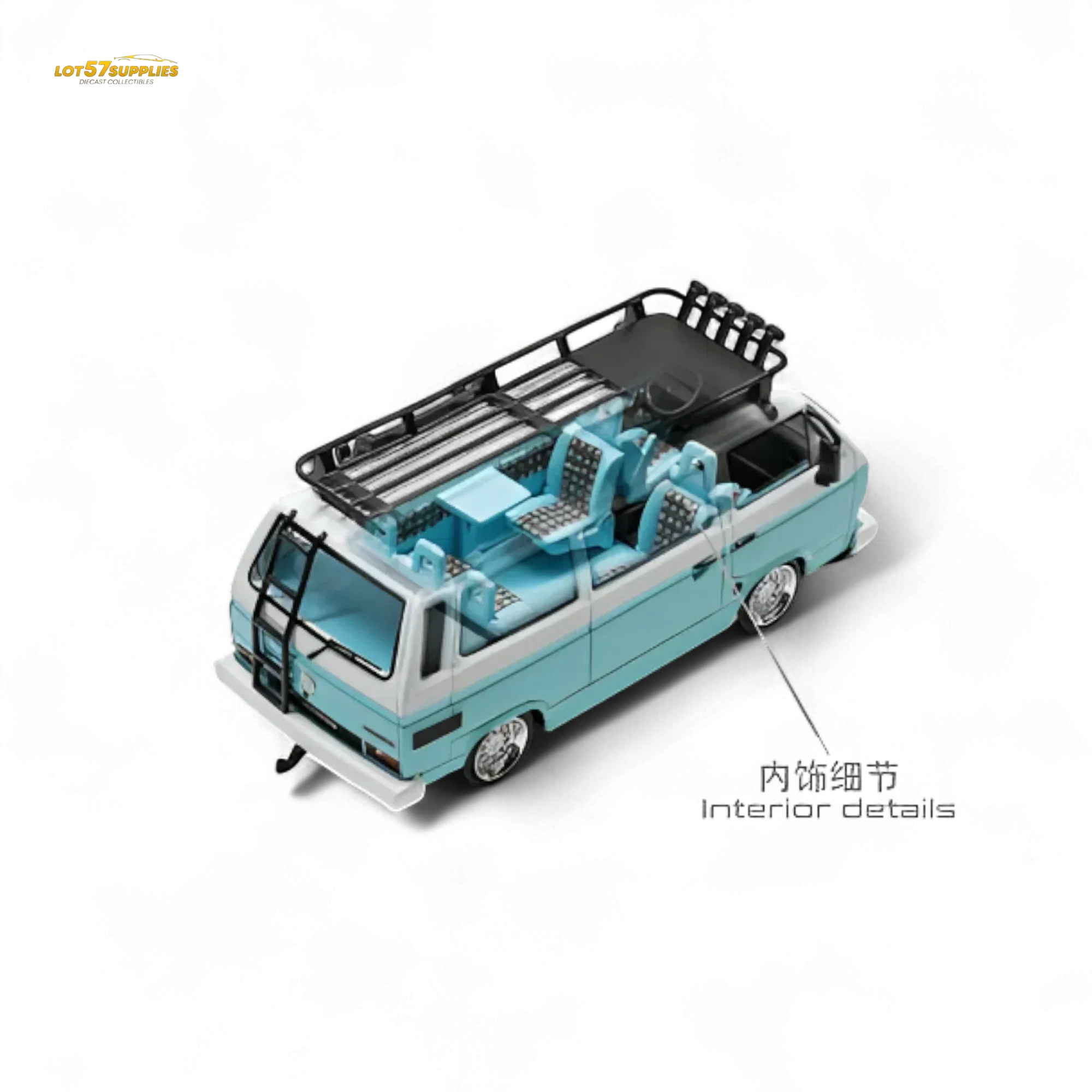 Mortal VW T3 Lowrider Van Diecast 1:64 With Opening Doors - Image 2
