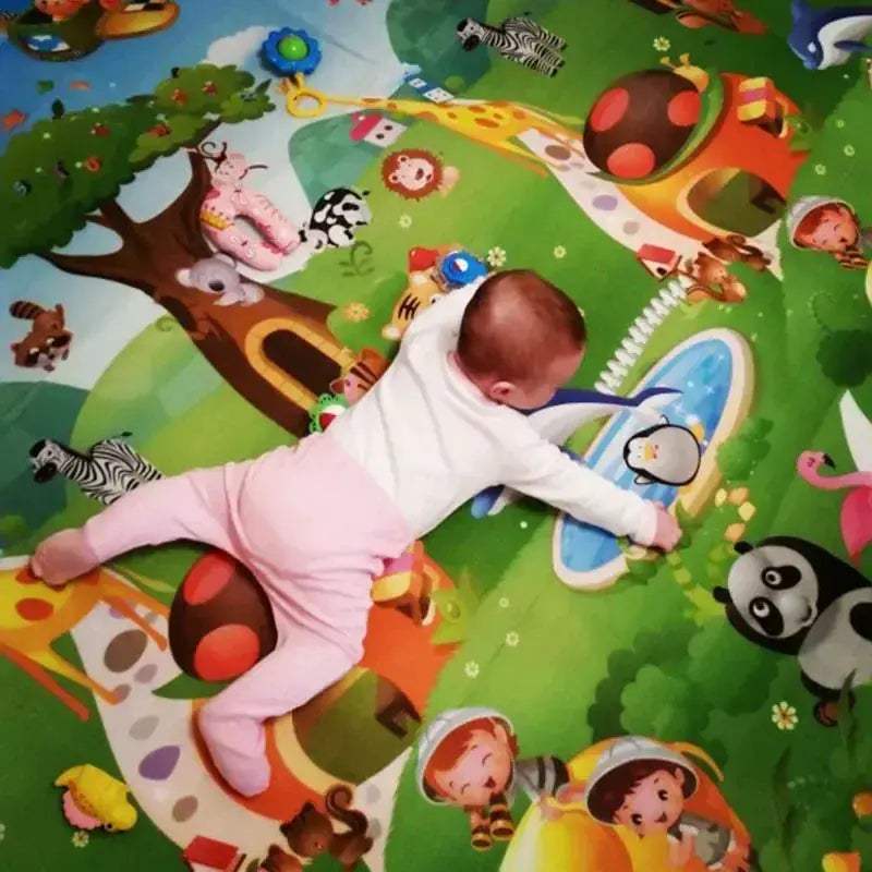 MoShuBeCN Baby Play Mat Double Sided Animals Educational Soft Rug For Babies - Image 3