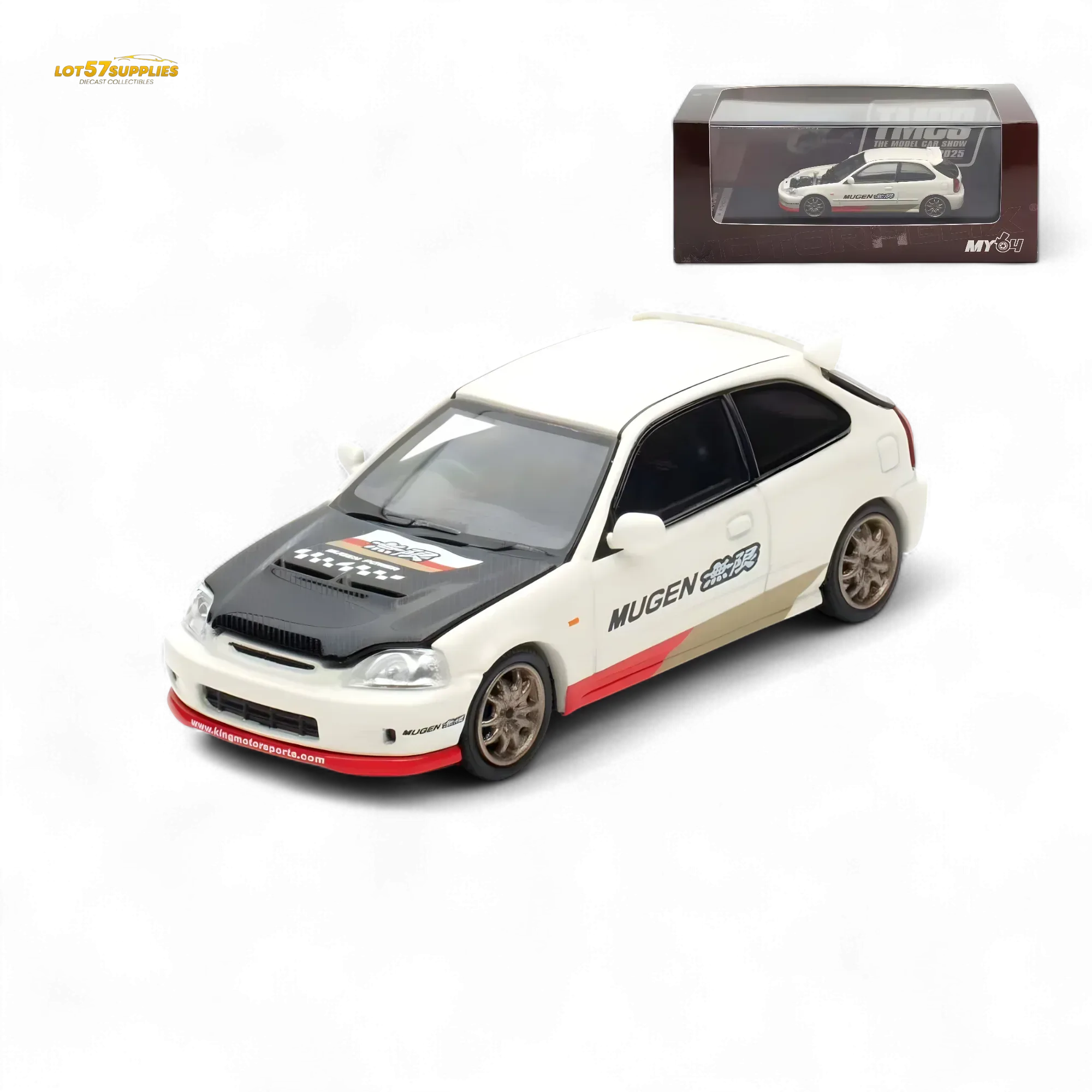 Motorhelix Honda Civic EK9 MUGEN White 1:64