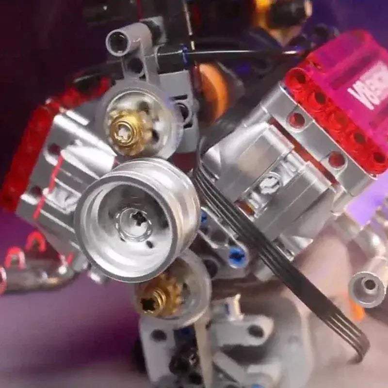 Motorized V8 Engine Lego Compatible Brick Model With Electric Drive - Image 5