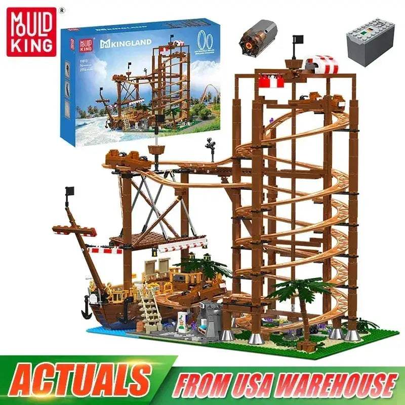 Mould King Roller Coaster Building Block Set Motorized