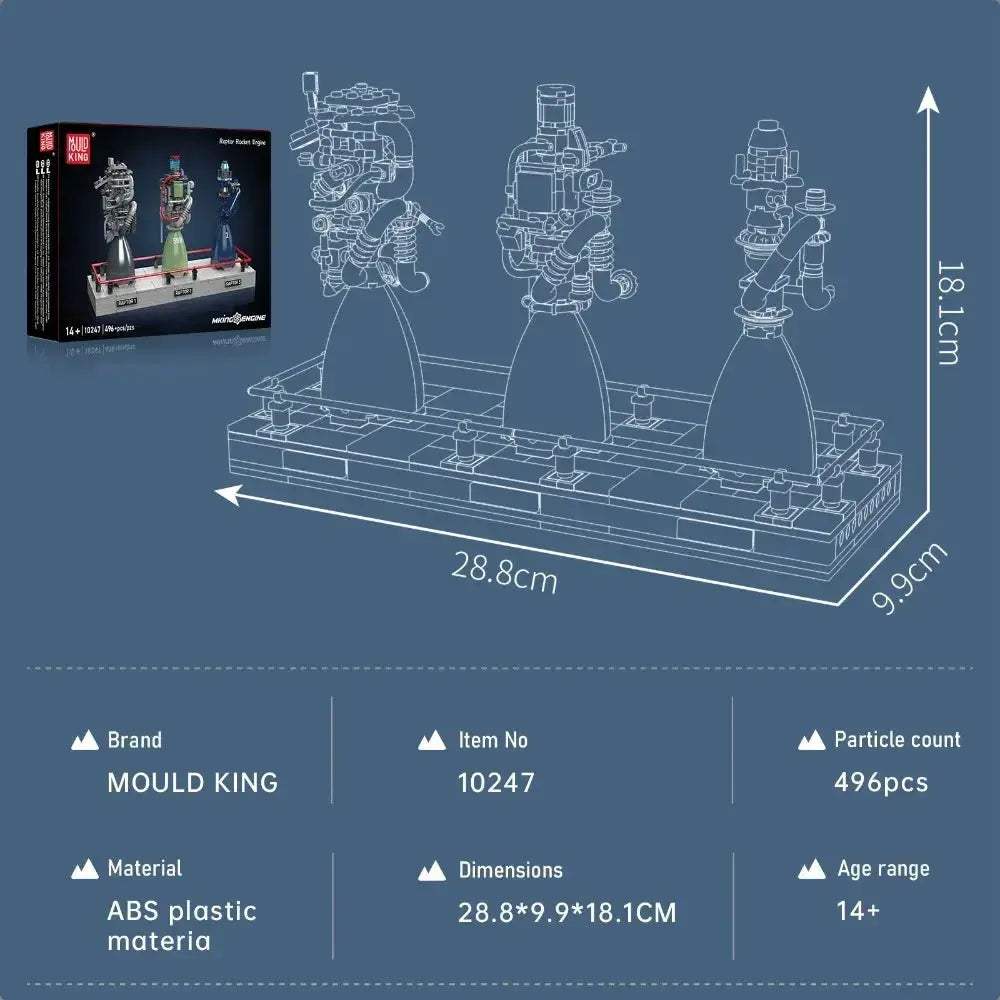 Mould King Rocket Engine Building Set Display Stand - Image 4