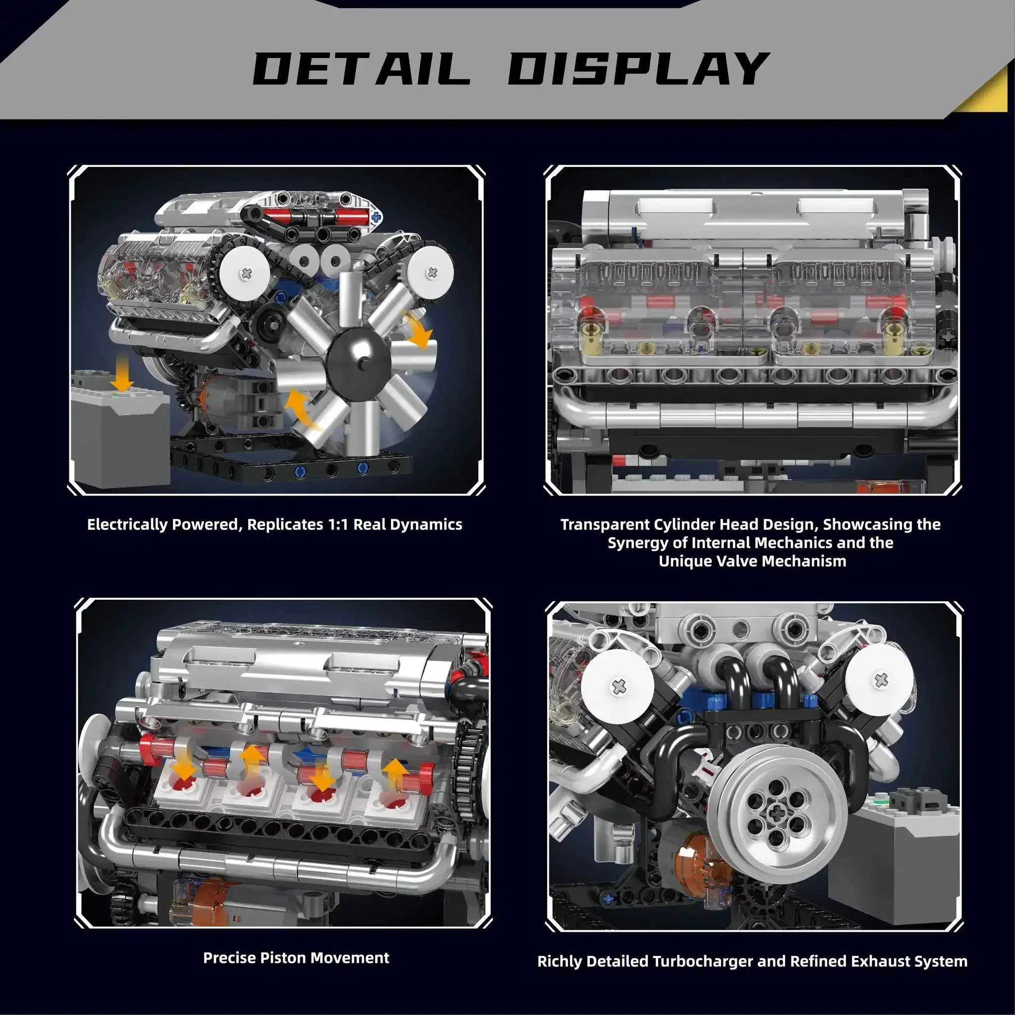 Mould King V8 Engine Building Kit Educational Gift - Image 5