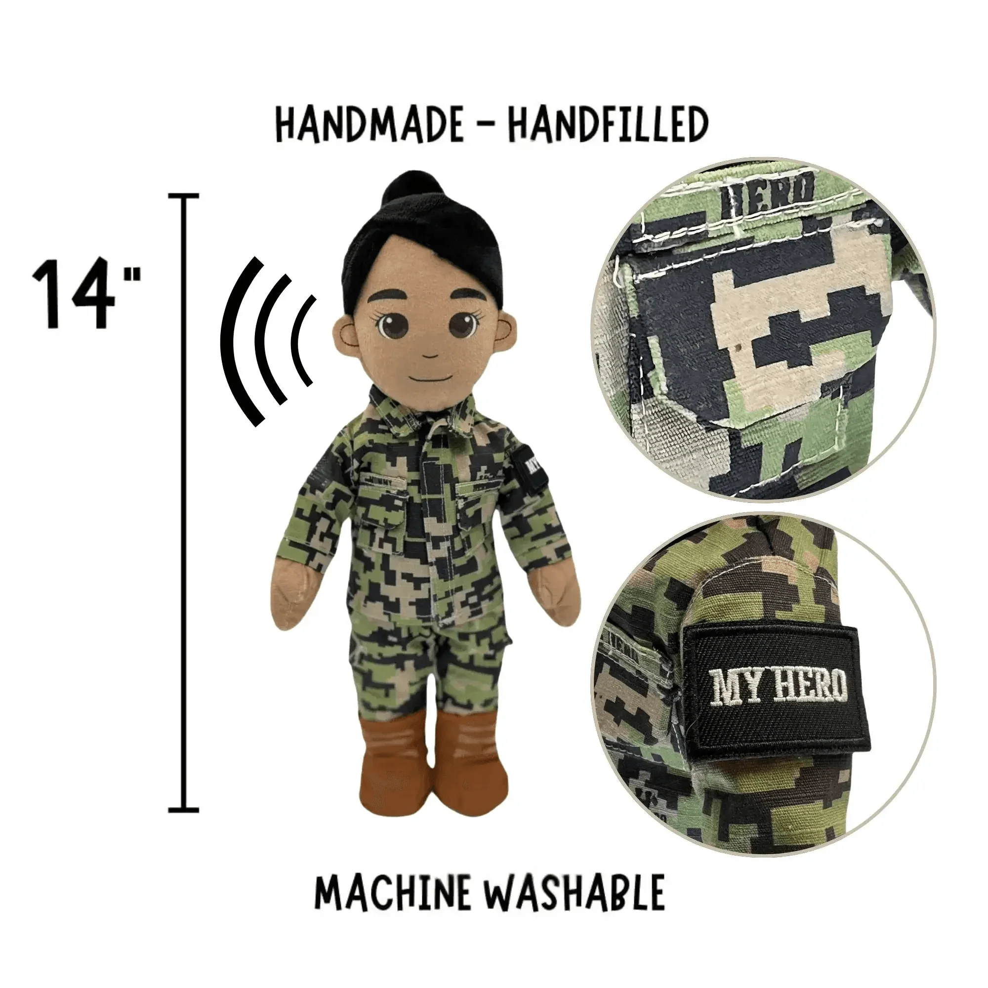 My Hero™ Daddy Doll Navy Sailor | Custom Recordable Plush - Image 10