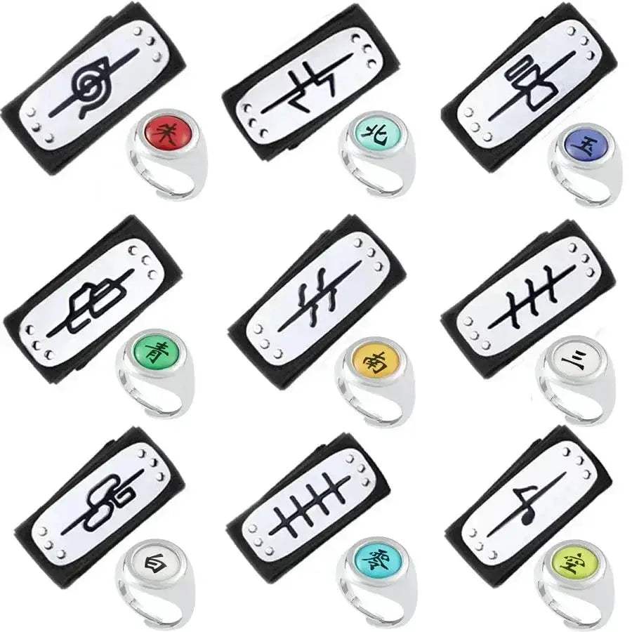 Naruto Shippuden Akatsuki Rings And Headbands Anime Cosplay Ring Accessories