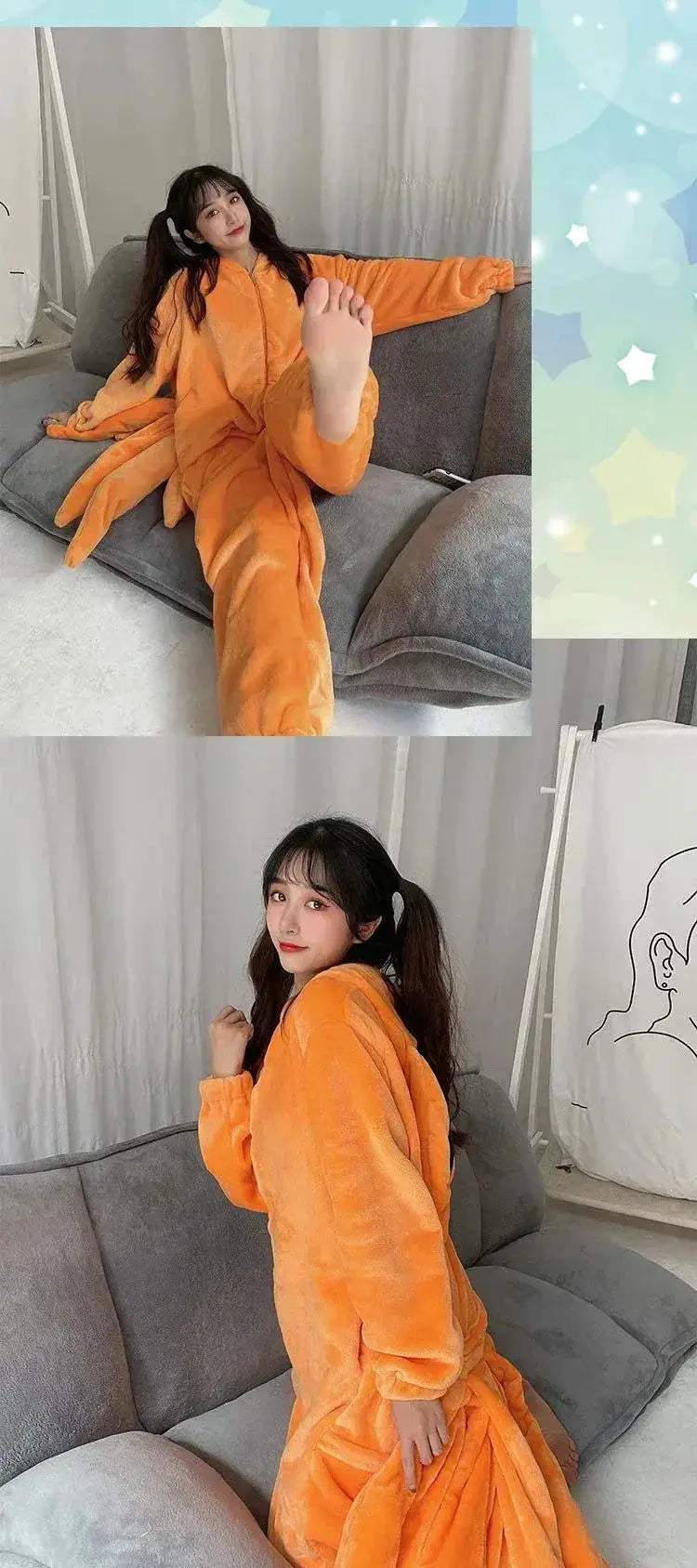 Naruto Shippuden Kurama Kyuubi Fox Cosplay Costume Kigurumi Adult Unisex Anime Pajamas Flannel Jumpsuit Sleepwear Onesies - Image 6