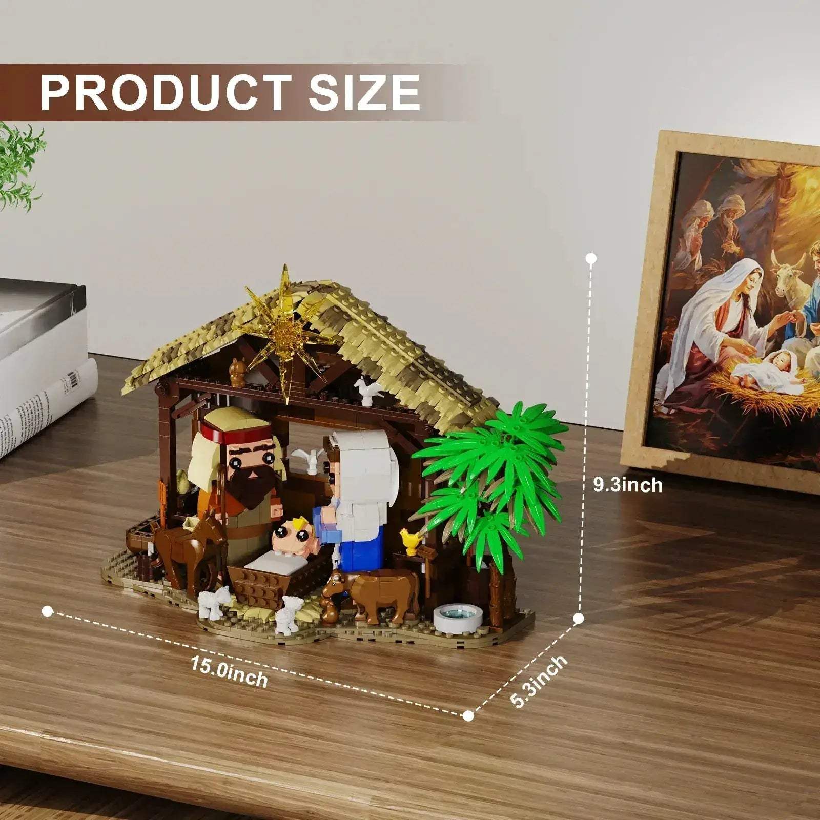 Nativity Blocks Set With Three Figures Lego Compatible Christmas Scene - Image 3